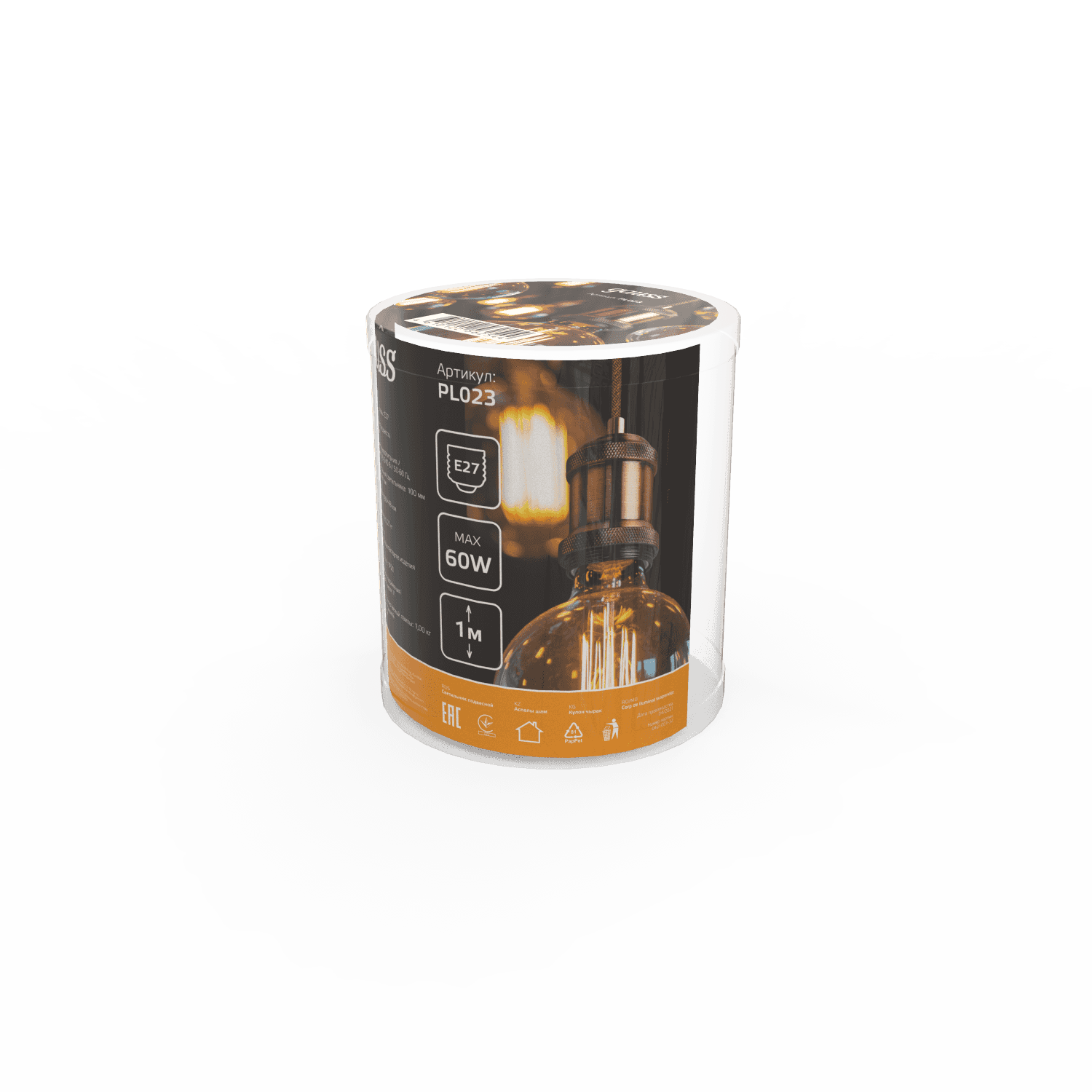 Gauss Светильник подвесной Decor PL023 медный E27, 1 м, 1/40 — миниатюра 4