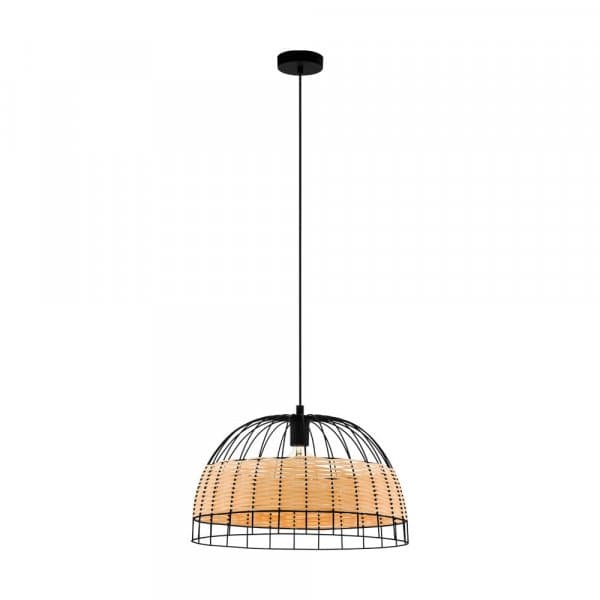 Eglo 43312 Подвес ANWICK, 1x40W(E27), 500, сталь, черный/ротанг, натуральный — миниатюра 1