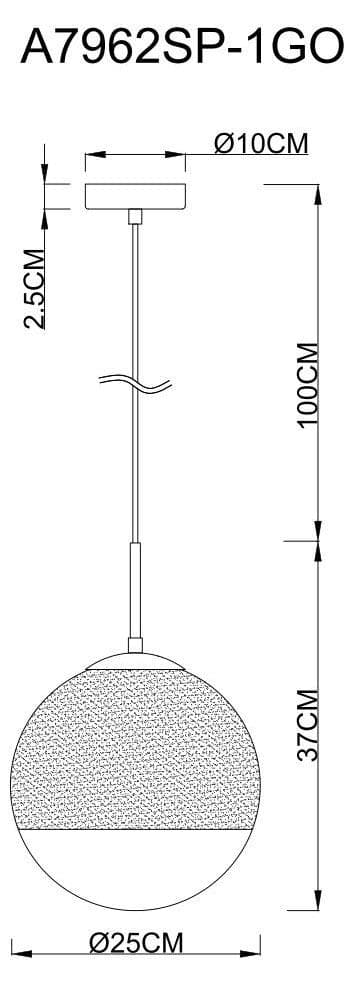 Arte Lamp A7962SP-1GO Подвесы — миниатюра 3