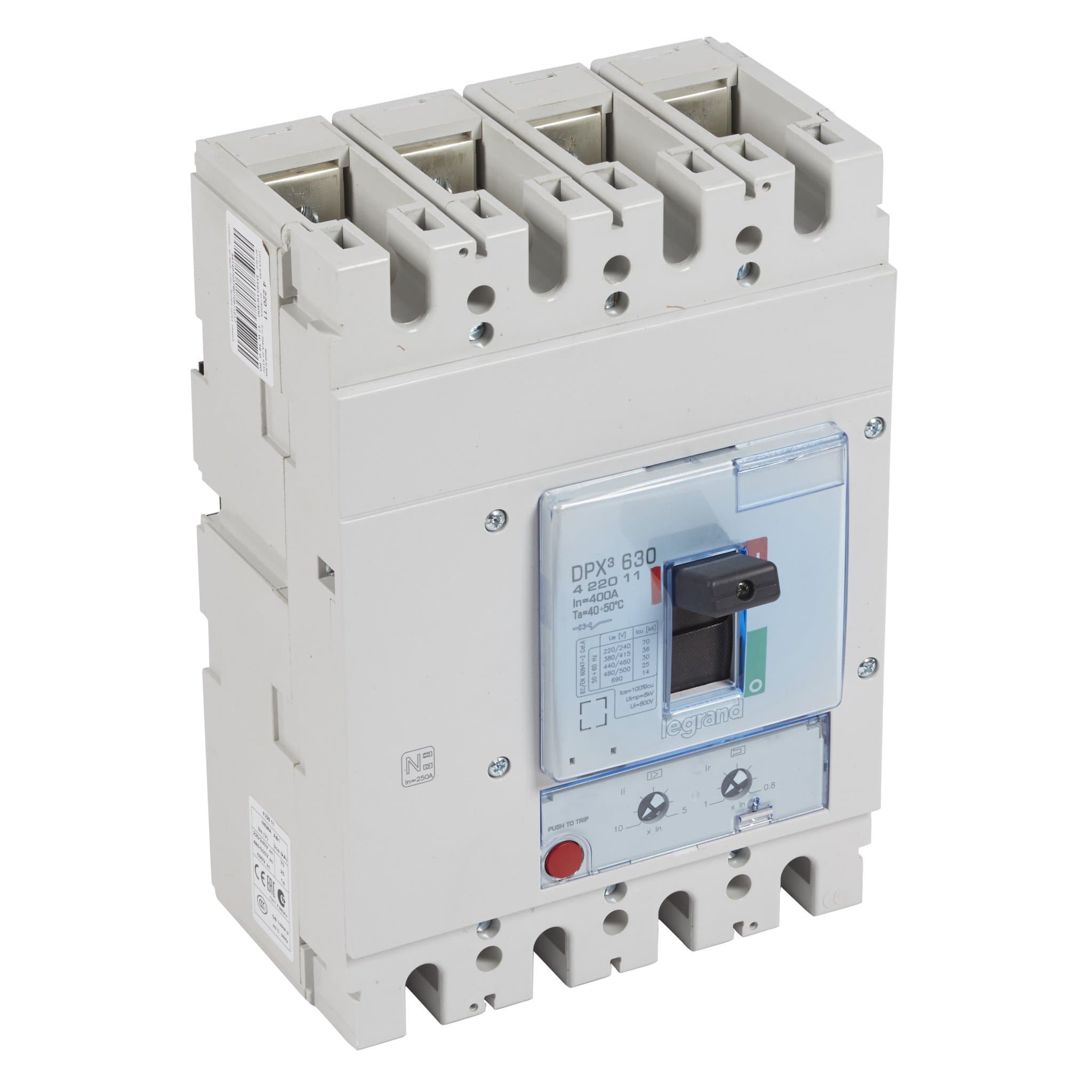 Legrand DPX3 630 Автоматический выключатель 3P+N/2 400А 36kA/термомагн.расц. 422011