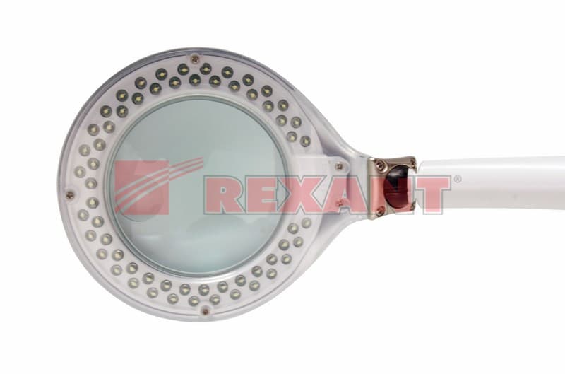 Лупа настольная 3D+12D с подсветкой 60LED, белая Rexant 31-0243 — миниатюра 2