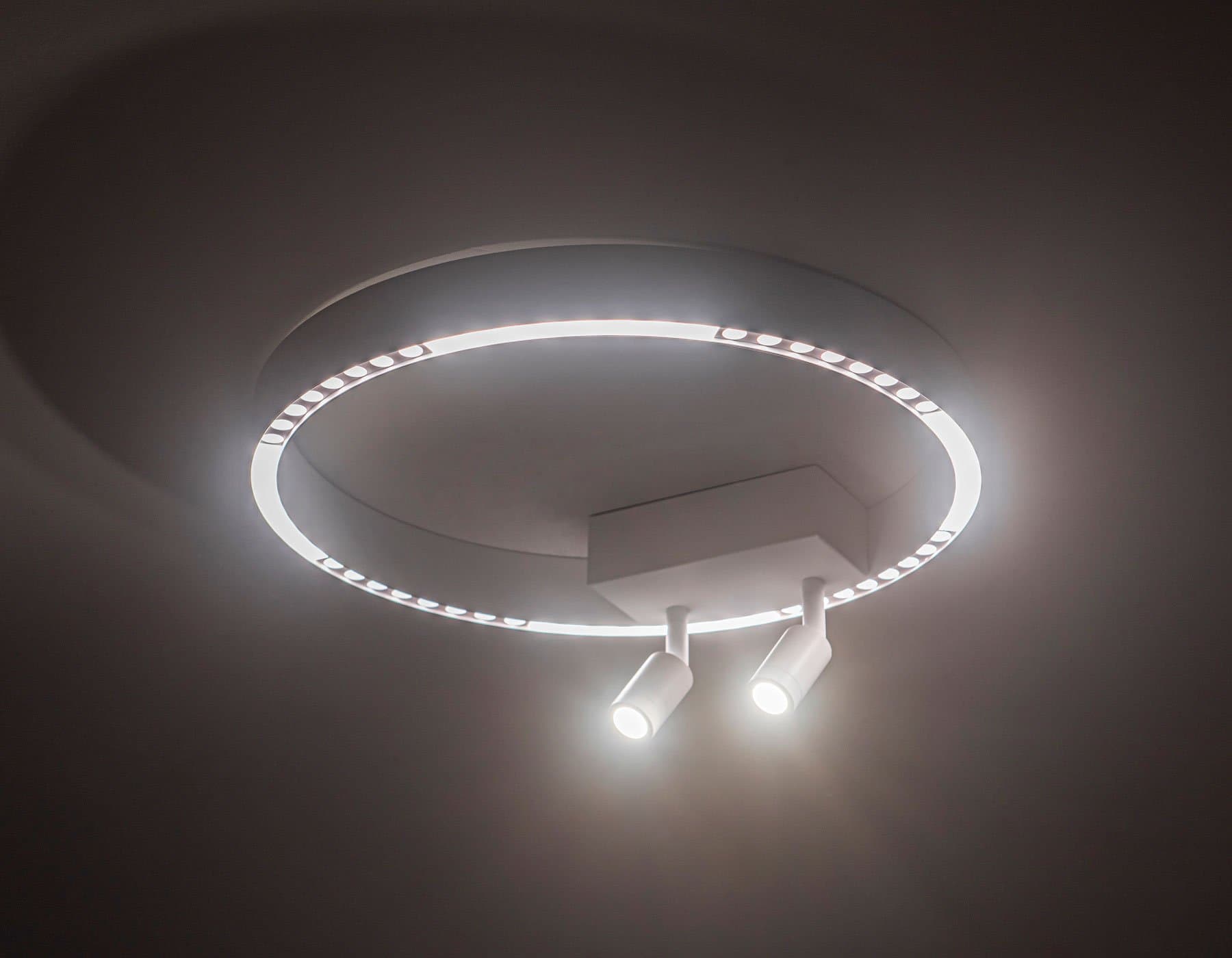 Ambrella Светильник потолочный светодиодный FL5805/1+2 WH белый 25W 3000K/4200K/6400K D400*95 (без ПДУ) — миниатюра 2