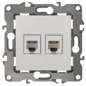 ЭРА 12-3106-01 Белый Розетка телефонная двойная 2XRJ11, IP20, 12 Б0014717