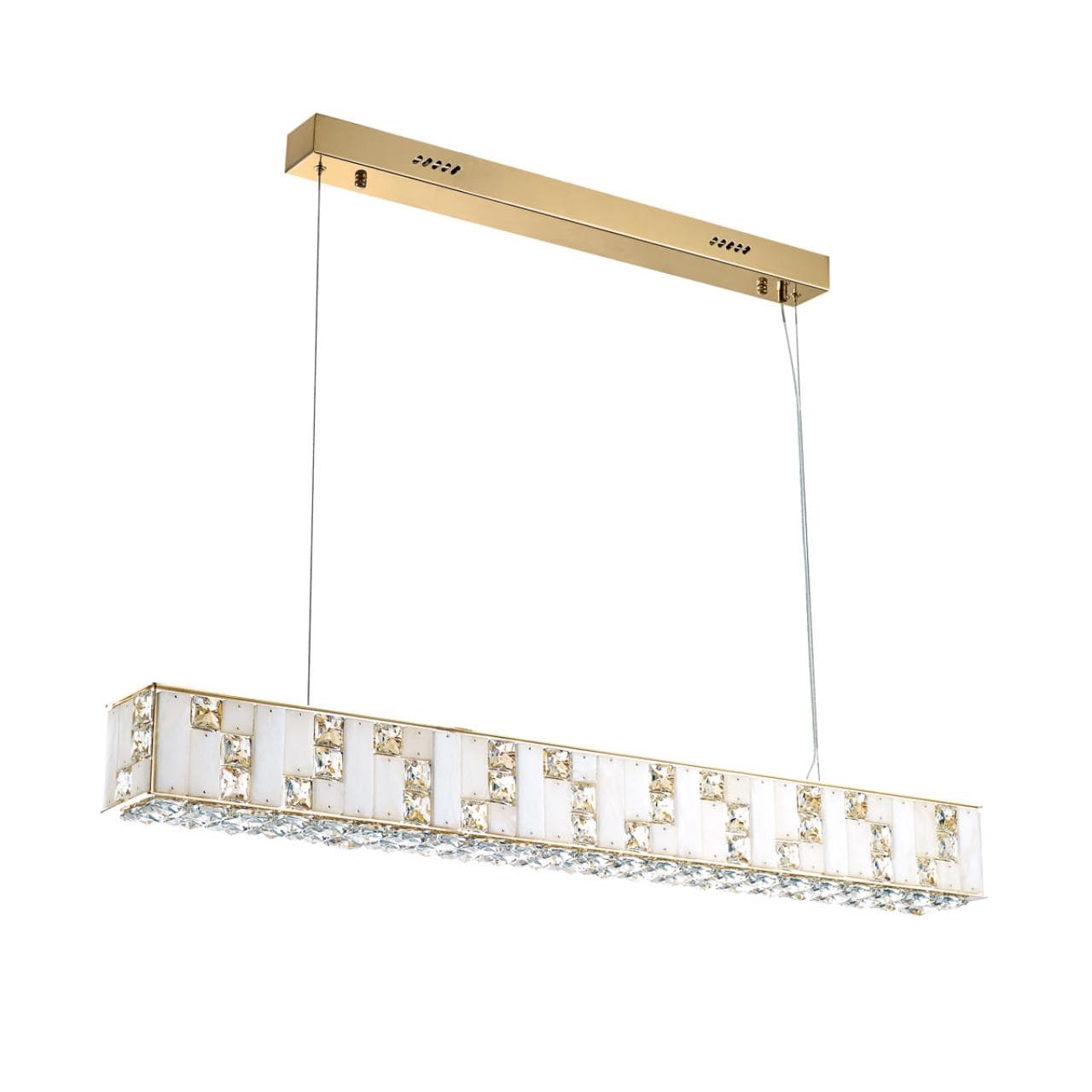 Odeon Light 5072/50L HALL ODL24 495 золото/прозрачный/белый/металл/хрусталь/алебастр Подвес LED 50W 3700K CROSSA