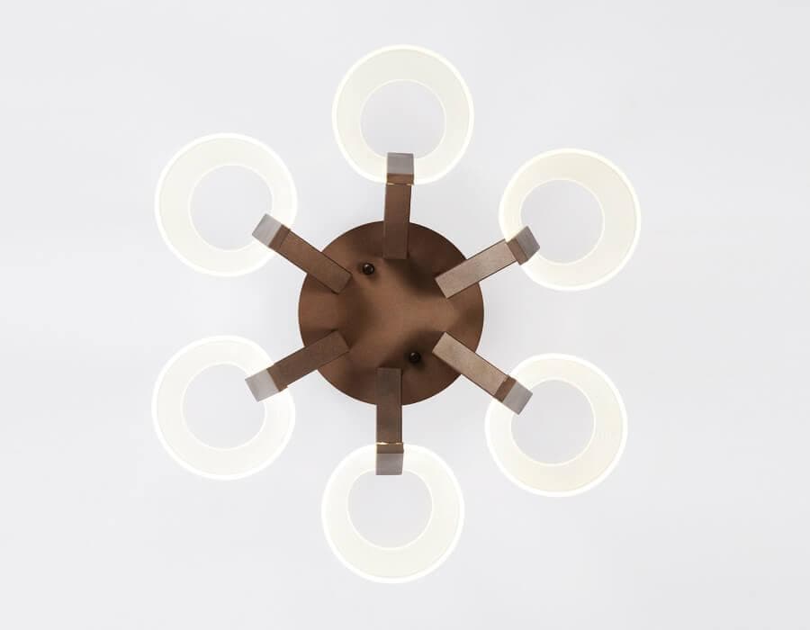 Ambrella Потолочная светодиодная люстра с пультом AK4012/6 CF кофе 72W D600*260 (ПДУ РАДИО 2.4) — миниатюра 2