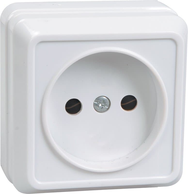 IEK OKTAVA РС20-2-ОБ Розетка 1местн. без з/к 10А откр.уст. (белый)