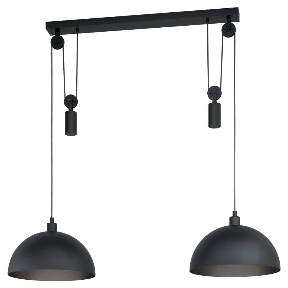 Eglo 43436 Подвес WINKWORTH 1 регул., 2х40W (E27), 380, L1180, H910-1900, сталь, черный
