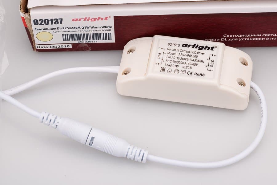 Arlight Светильник DL-225x225M-21W Warm White (IP40 Металл, 3 года) 020137 — миниатюра 2