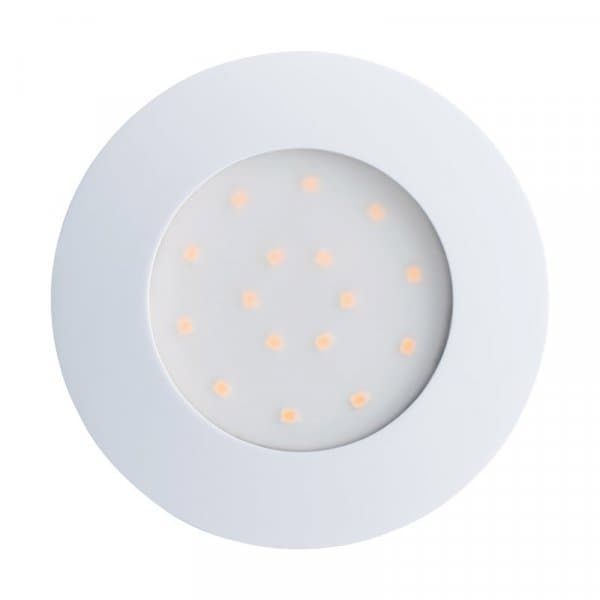 Eglo Светильник LED встраиваемый PINEDA, 1х12W(LED), Ø102, IP44/IP20, пластик, белый 95887