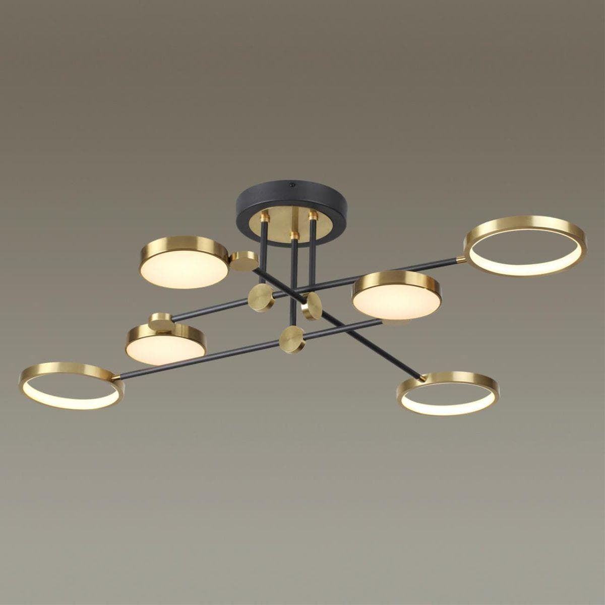 Odeon Light 4320/60CL MIDCENT ODL22 121 металл/черный с бронзой Потолочный светильник IP20 LED 60W DENZEL — миниатюра 4