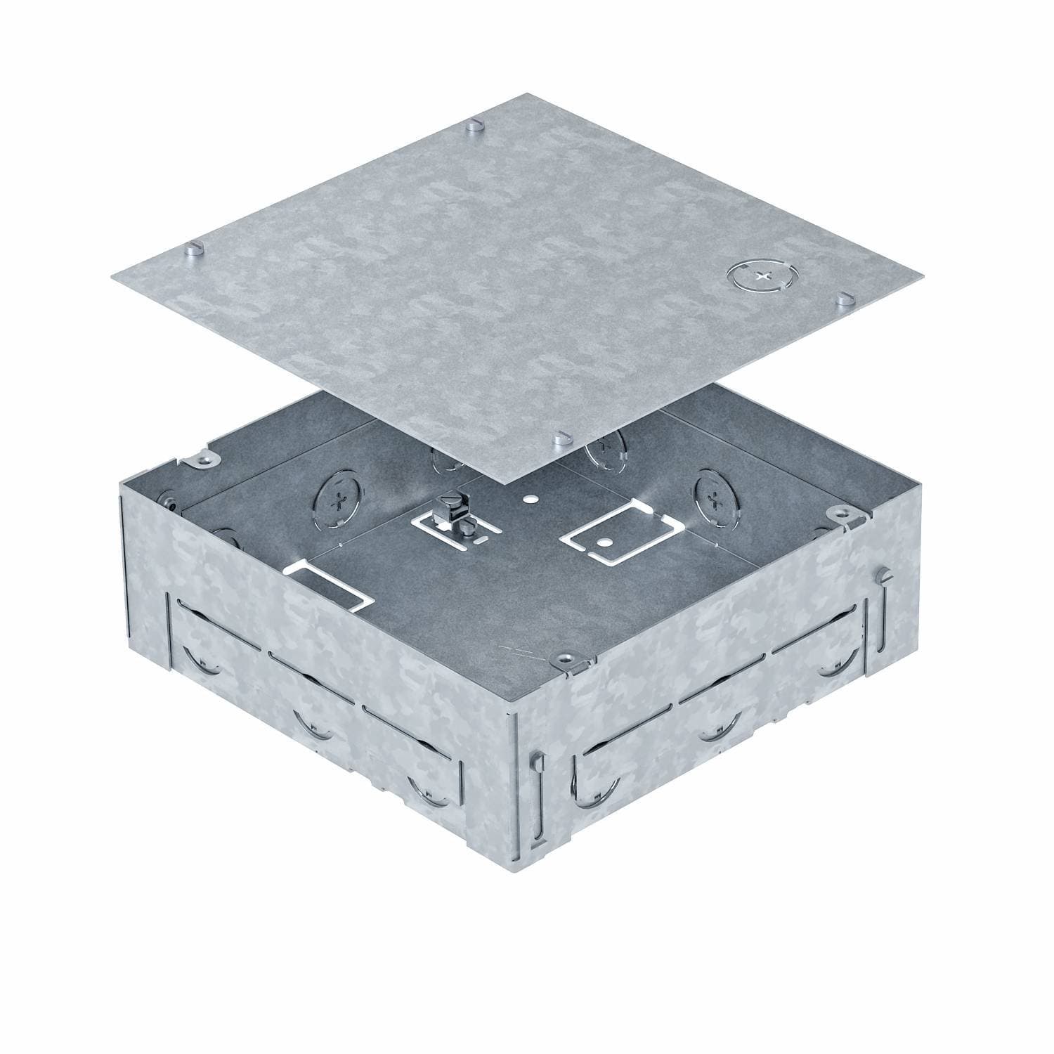 OBO Bettermann Монтажное основание UDHOME BOX для лючка GES4 (коробка для лючка 6 модулей 45х45 мм) h=70-110 сталь 7427430