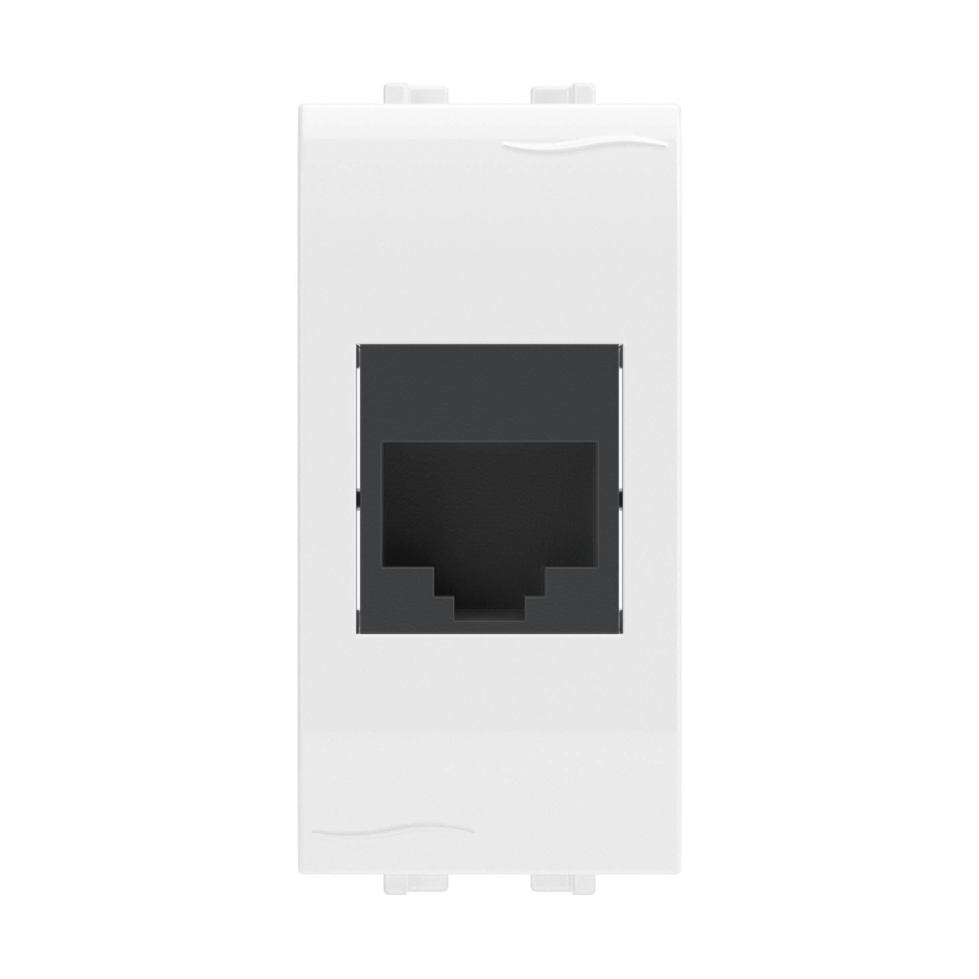 DKC Компьютерная розетка RJ-45, кат.5E (разъем AMP), белая, 1мод. — миниатюра 1