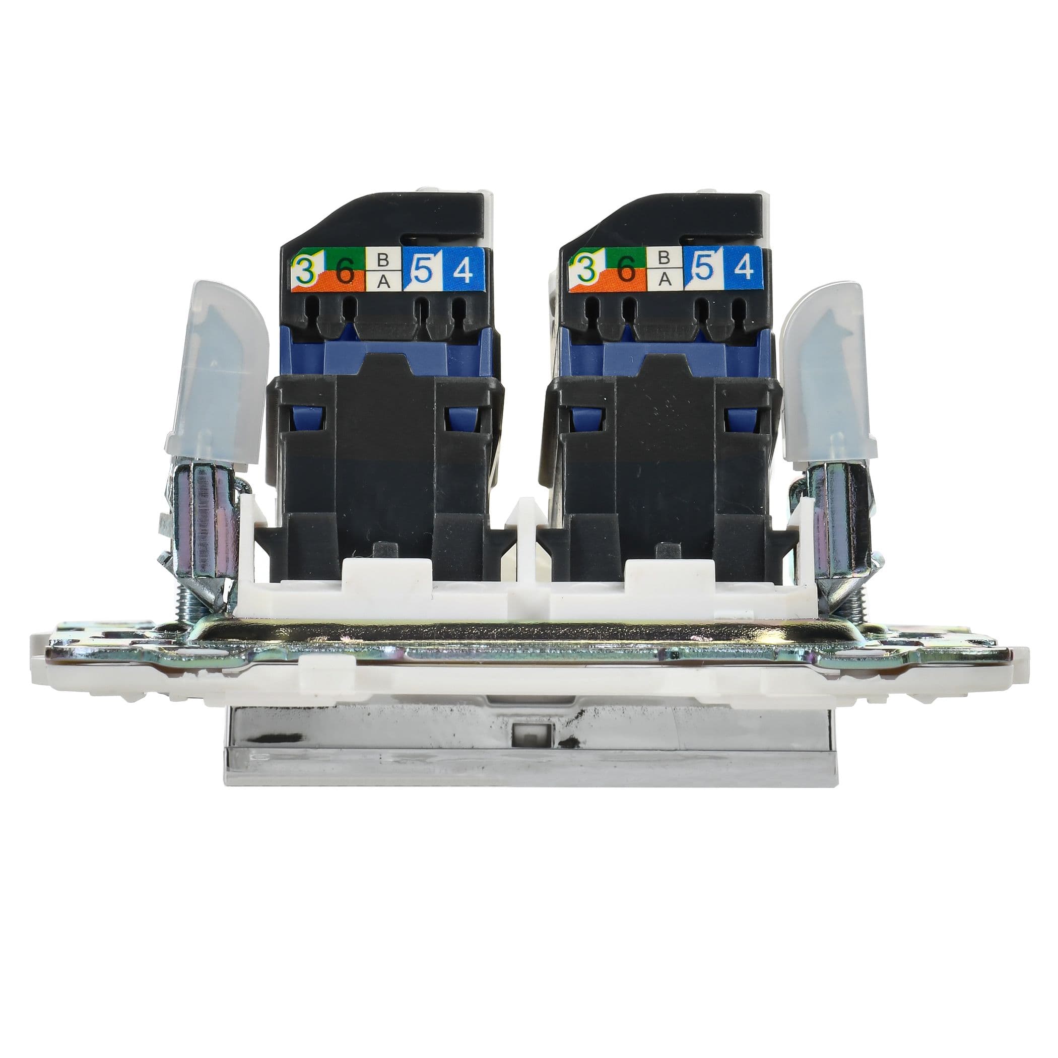 IEK SKANDY Никель Розетка компьютерная двойная RJ45 кат.6 SK-K04N — миниатюра 4