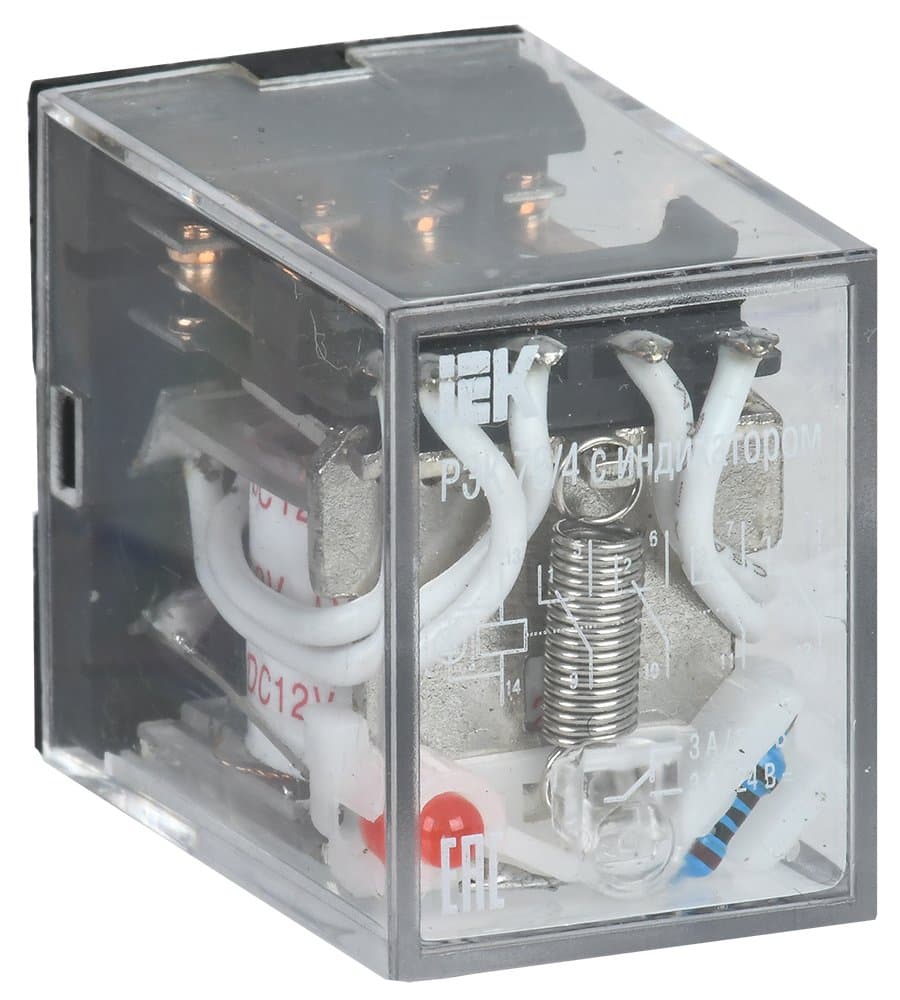 IEK ONI Реле РЭК78/4(MY4) с индикацией 3А  12В DC — миниатюра 1