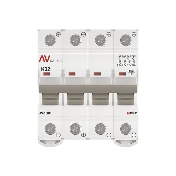 EKF Выключатель автоматический AV-10 DC 4P 32A (K) 10kA AVERES — миниатюра 4