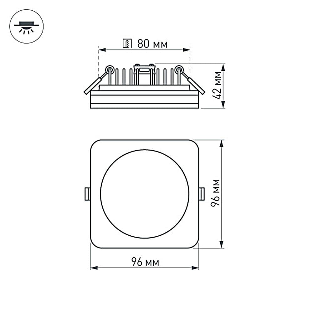 Arlight Светодиодная панель LTD-96x96SOL-BK-10W Day White (IP44 Пластик, 3 года) 022008 — миниатюра 2