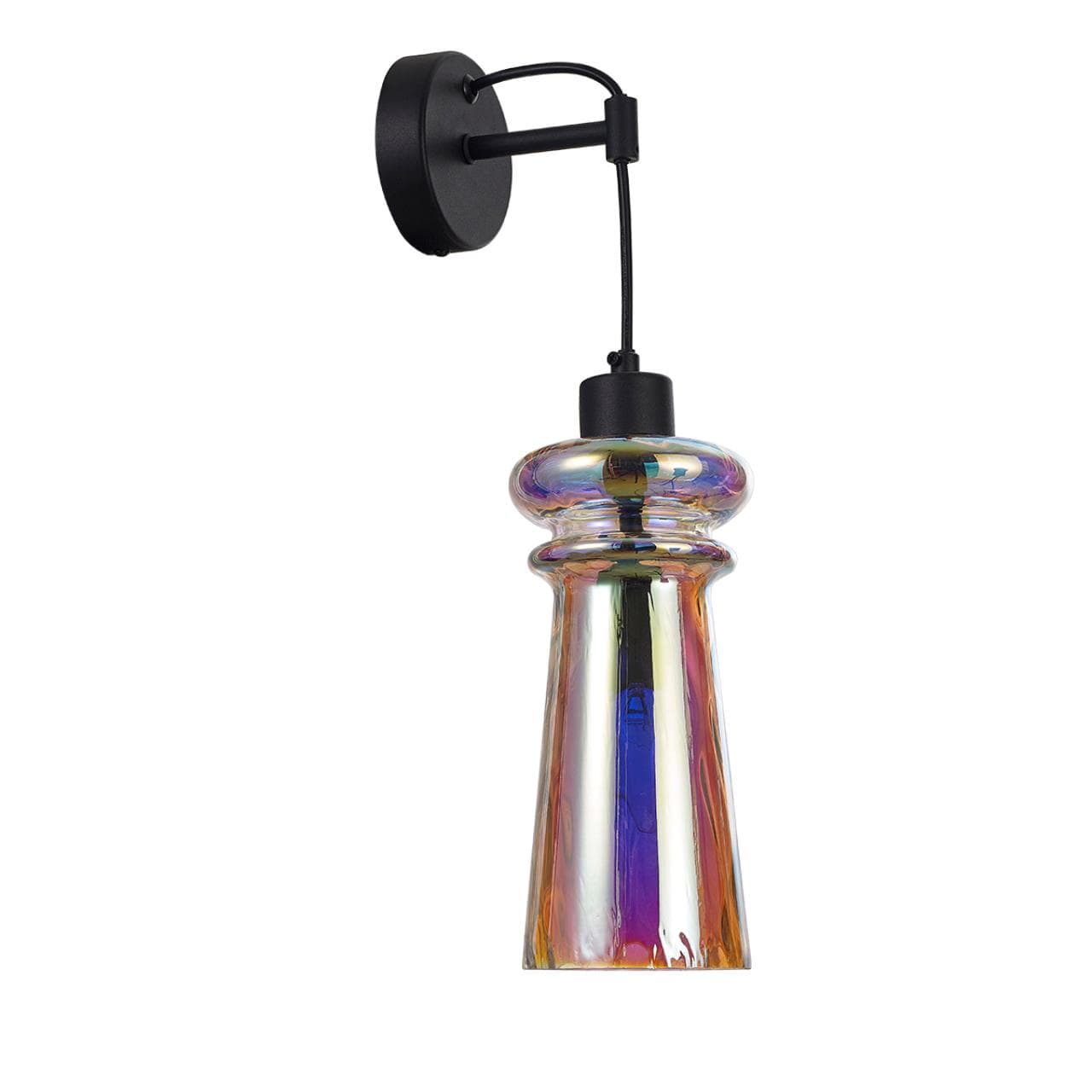 Odeon Light 4967/1W MODERN ODL23 301 матов.черный/разноцветный/металл/стекло Бра E14 1*40W PASTI