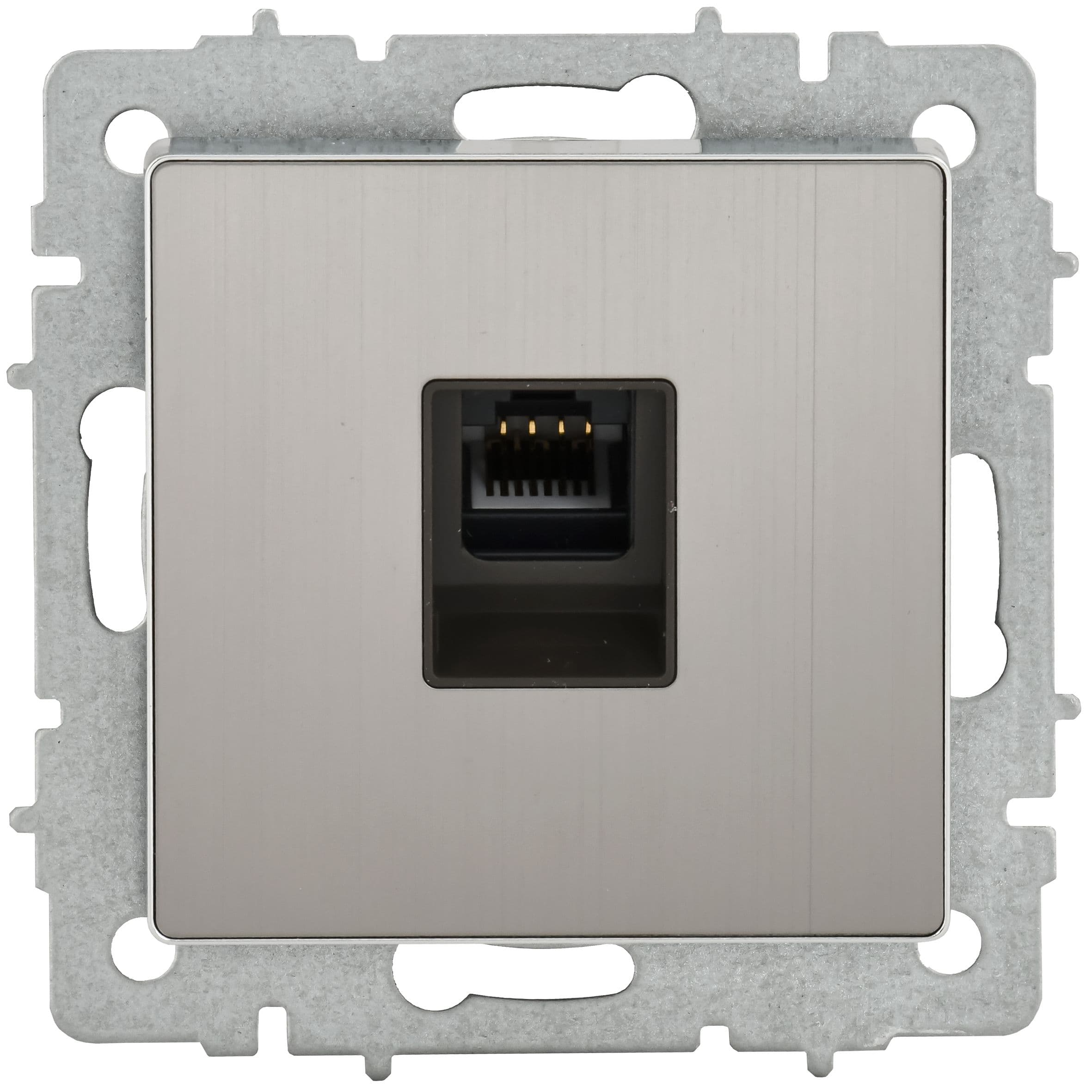 IEK BRITE Металл Хром/никель Роз. комп. RJ45 кат.5E РК10-БрГН — миниатюра 2