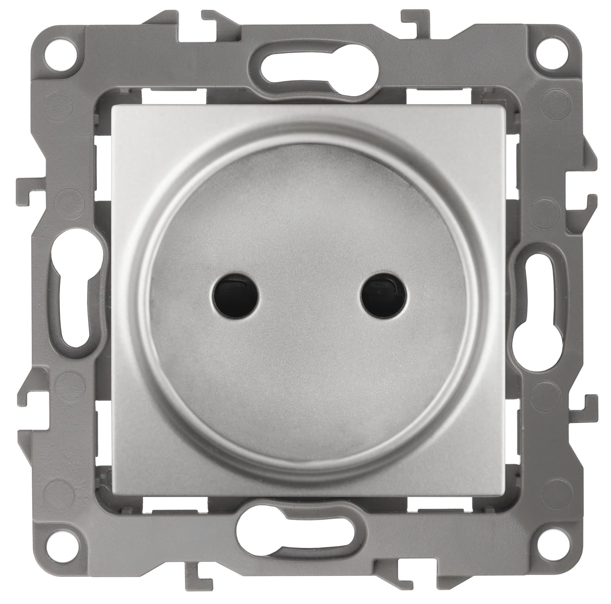 ЭРА 12-2105-03 Розетка 2P, 16A-250В, IP20, 12, Алюминий