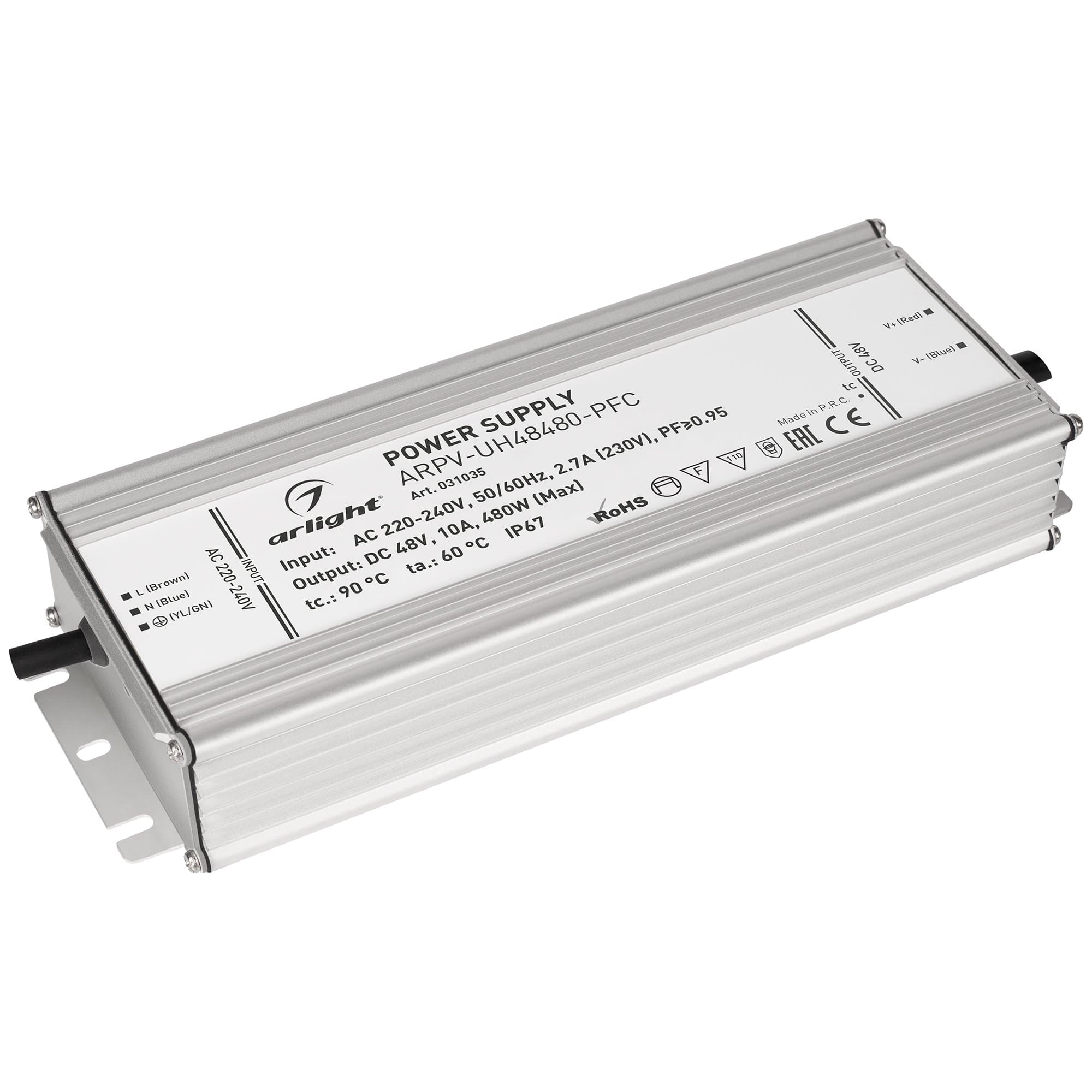 Arlight Блок питания ARPV-UH48480-PFC (48V, 10A, 480W) (IP67 Металл, 7 лет) 031035