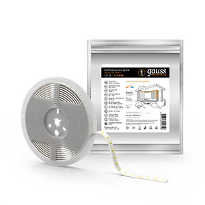 Gauss Лента LED Elementary 5050 -SMD 14.4W 12V DC теплый белый IP66 (ZIP Bag 5м) 356000114