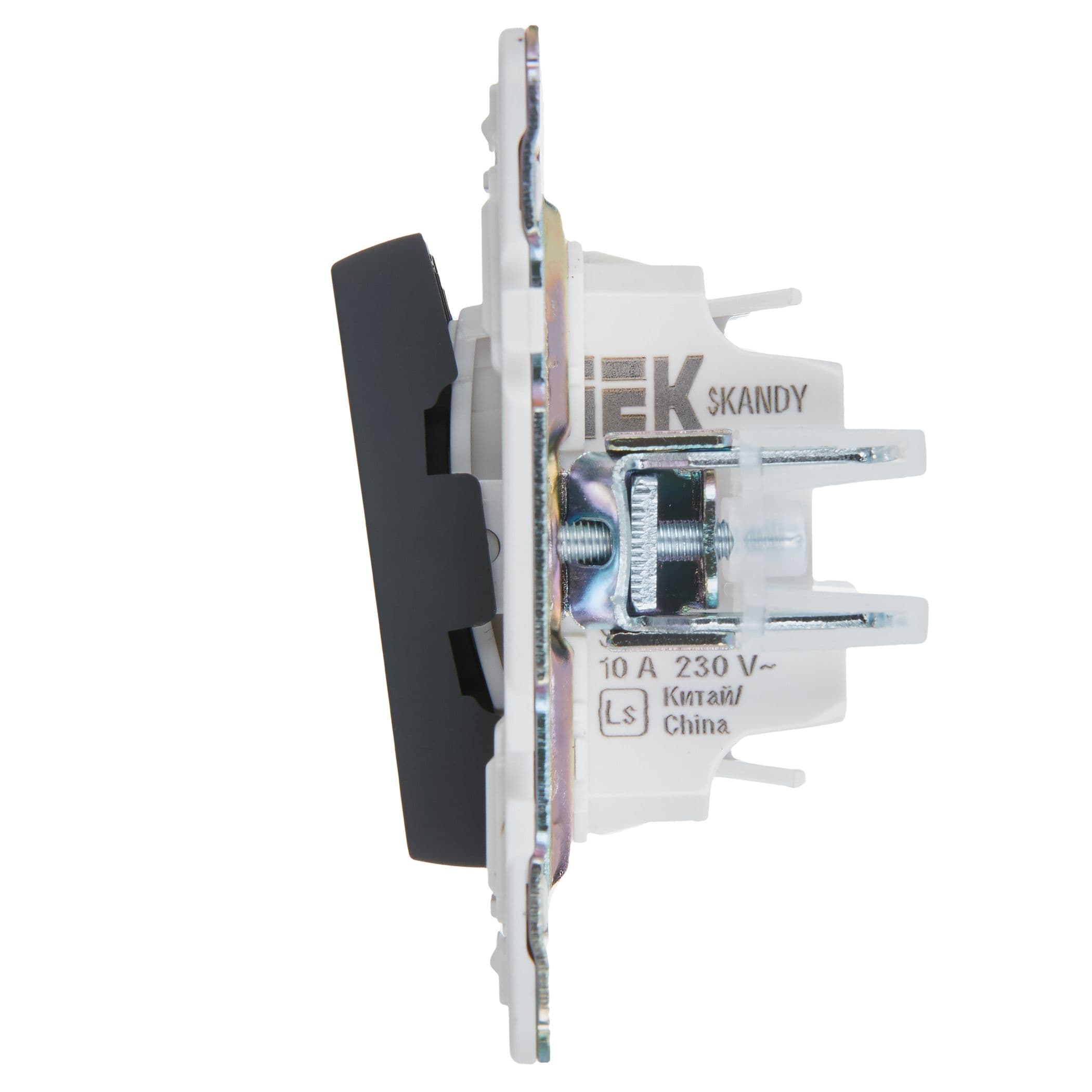 IEK SKANDY Графит Выключатель жалюзи 10А SK-V12G — миниатюра 4