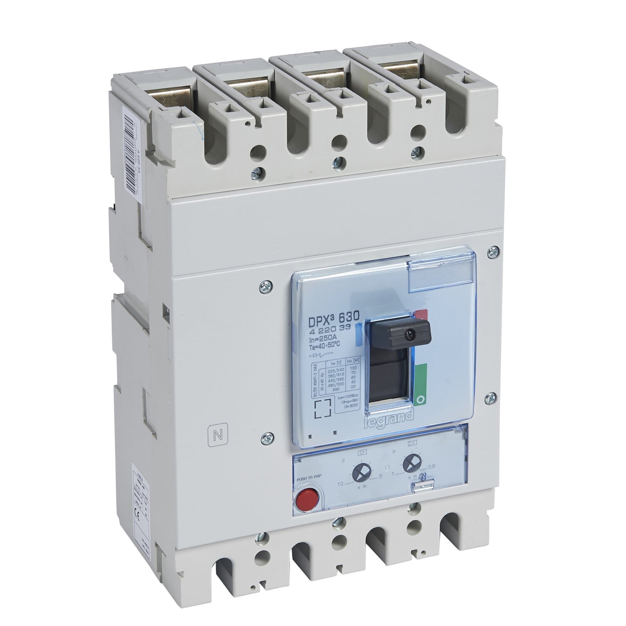 Legrand DPX3 630 Автоматический выключатель 4P 250А 70kA/термомагн.расц. 422033 — миниатюра 1