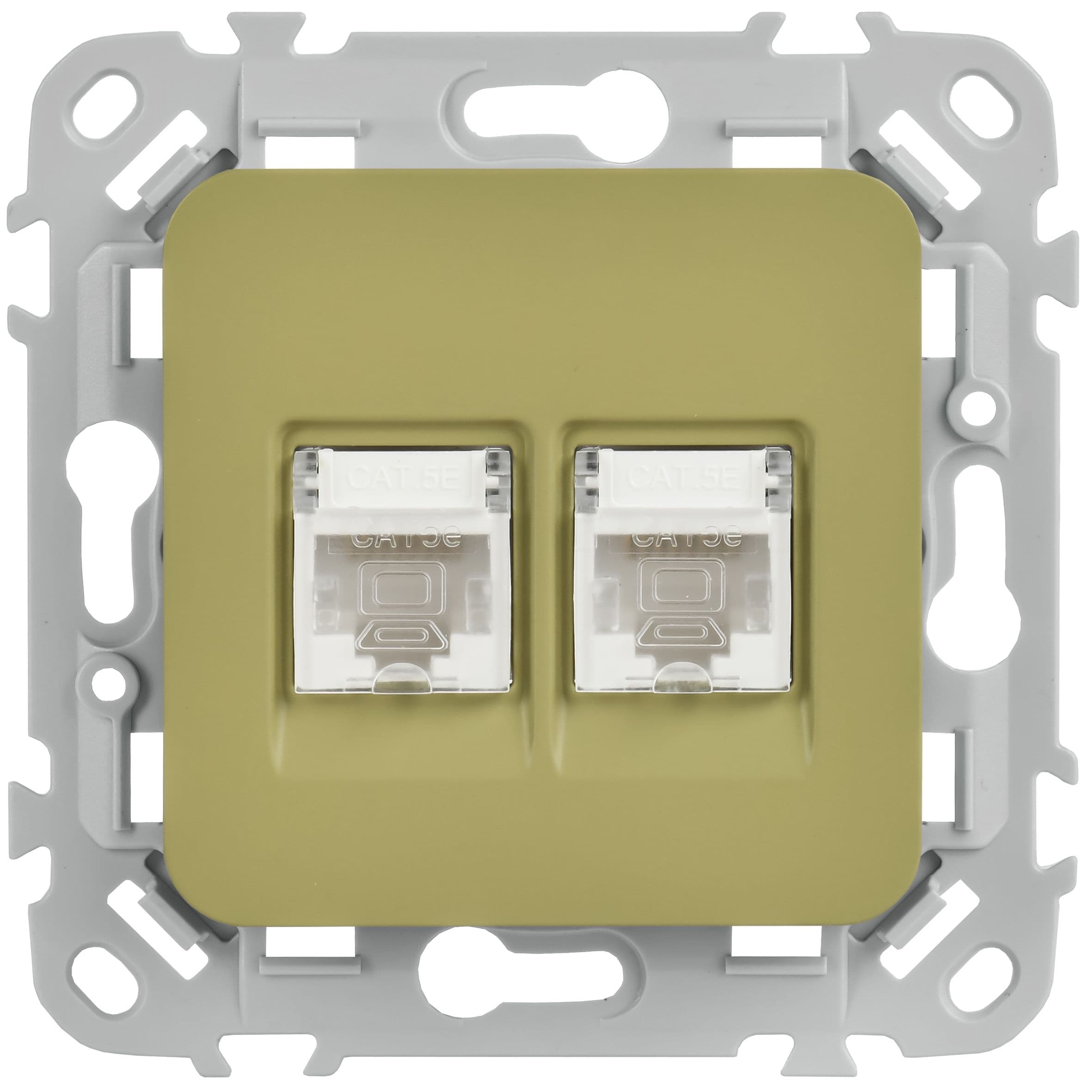IEK FLITE Оливковый Розетка 2-местная компьютерная RJ45 категория 5Е UTP — миниатюра 2