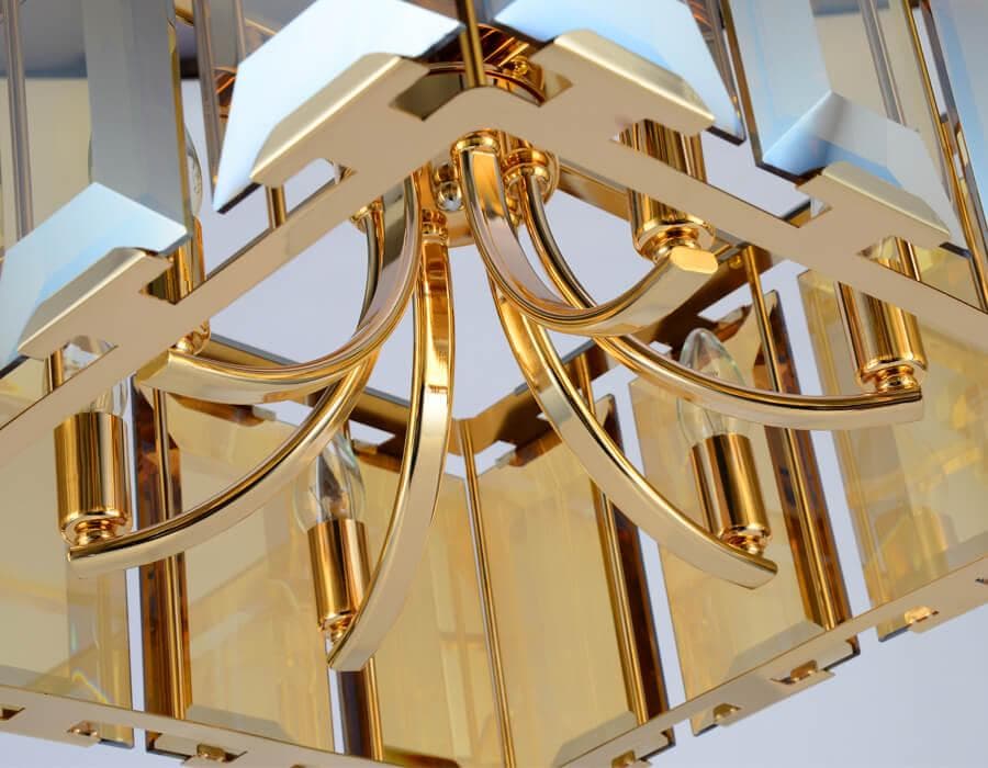 Ambrella Подвесная люстра с хрусталем TR5149 GD/TI золото/янтарь E14/6 max 40W 500*500*1000 — миниатюра 3