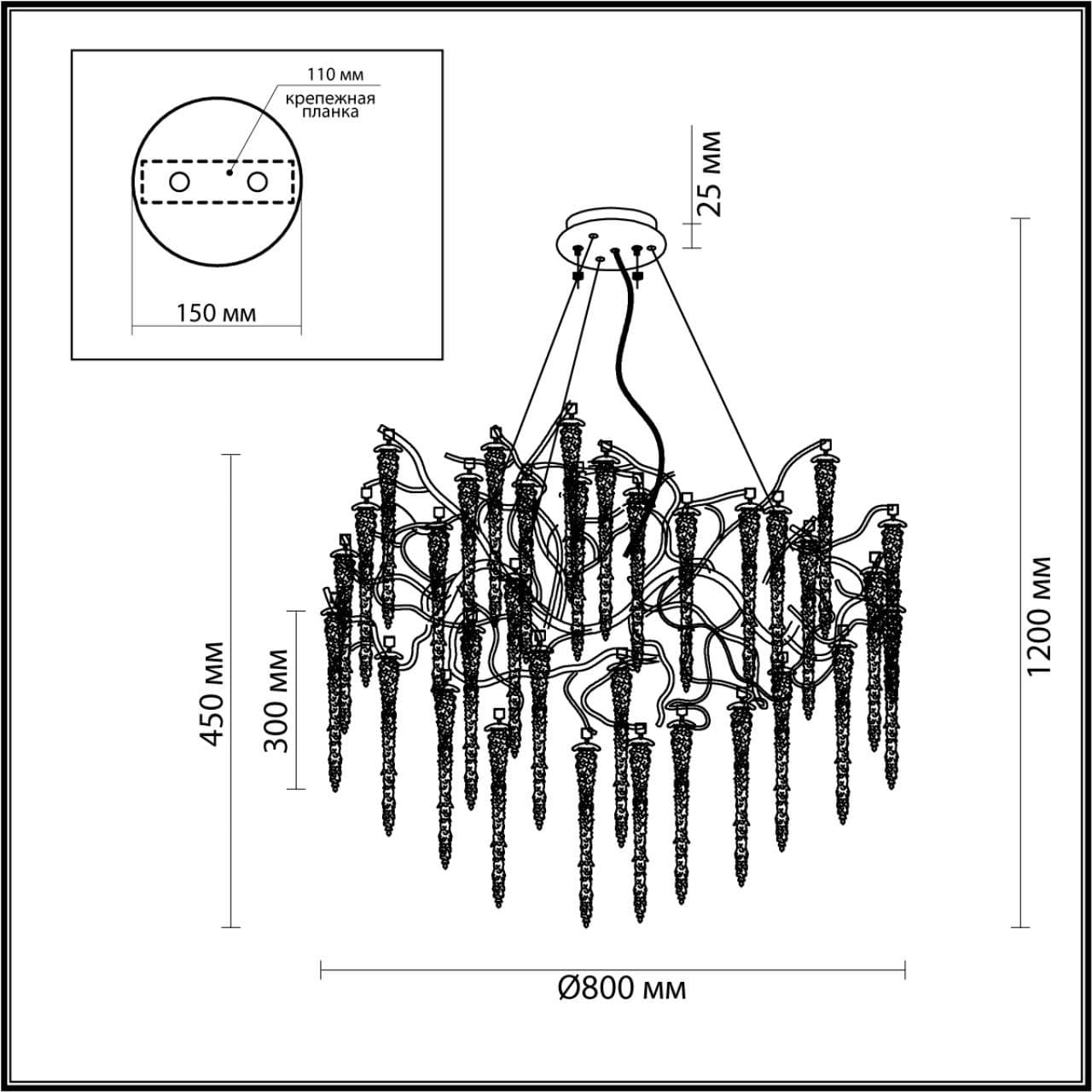 Odeon Light 5005/14 HALL ODL23 487 золотой/прозрачный металл/хрусталь Люстра G9 14*40W BANCHE — миниатюра 2