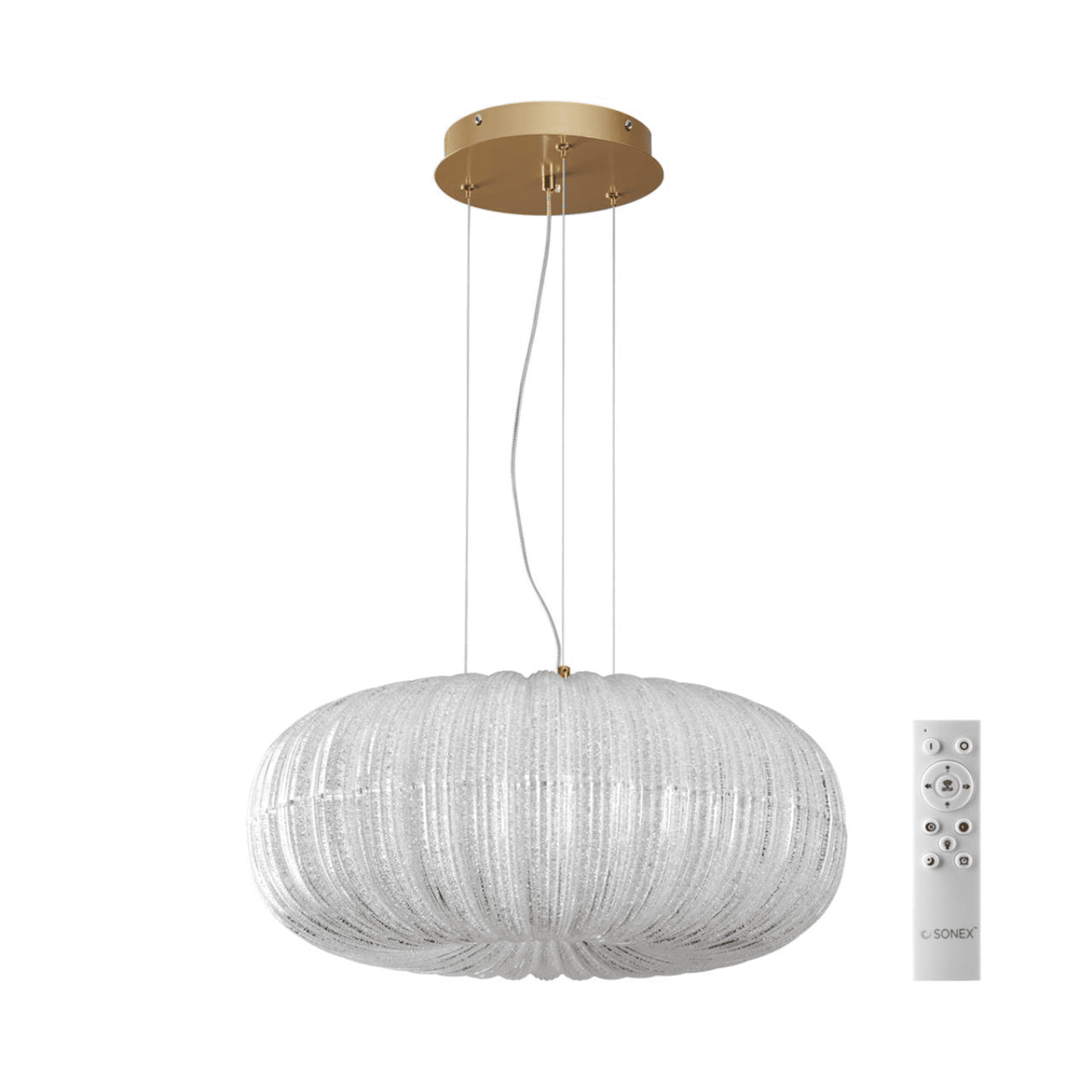 Sonex 7720/48L PIKO LED Светильник металл/стекло/прозрачный/золотой LED 48Вт 3000-6500K D500 IP20 пульт ДУ ANGELO