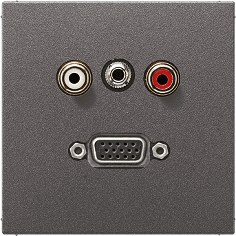 JUNG 2x Cinch Audio (RCA) / Stereo Jack (TRS 3.5 mm) / VGA, антрацит MAAL1072AN