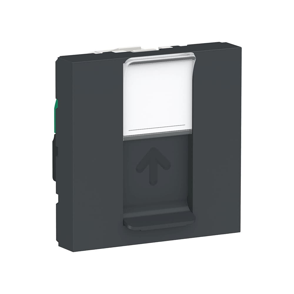 SE Unica Modular Антрацит Розетка компьютерная, RJ45, одиночная кат. 5е UTP, 2 модуля NU341154 — миниатюра 1