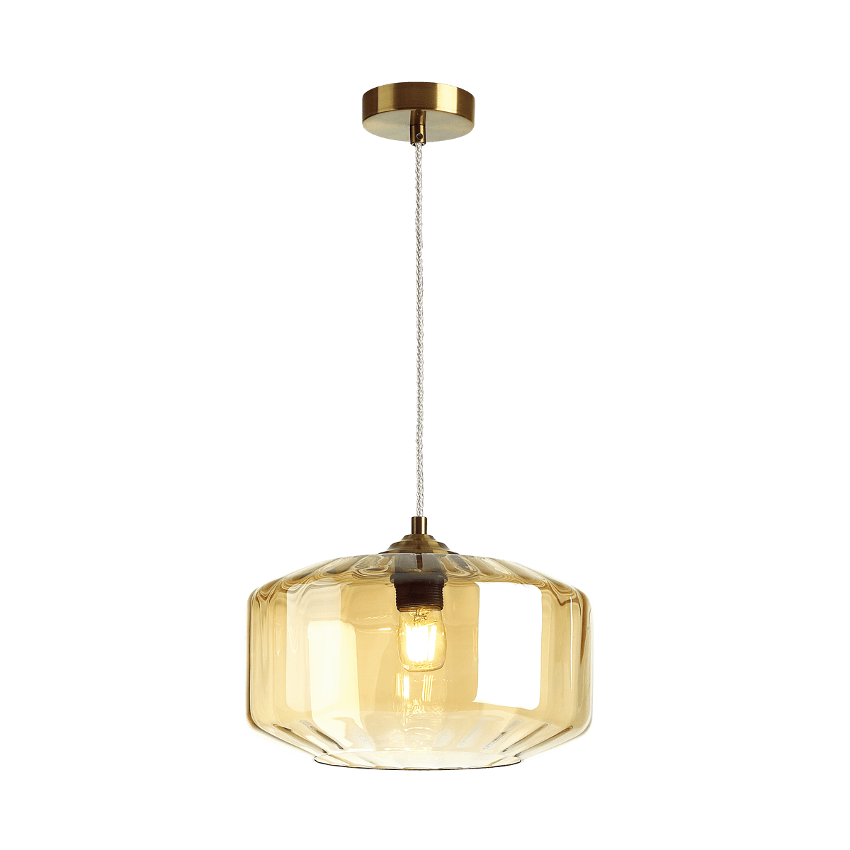 Odeon Light 4747/1 ODL21 янтарный/бронзовый Подвес E27 60W BINGA — миниатюра 2