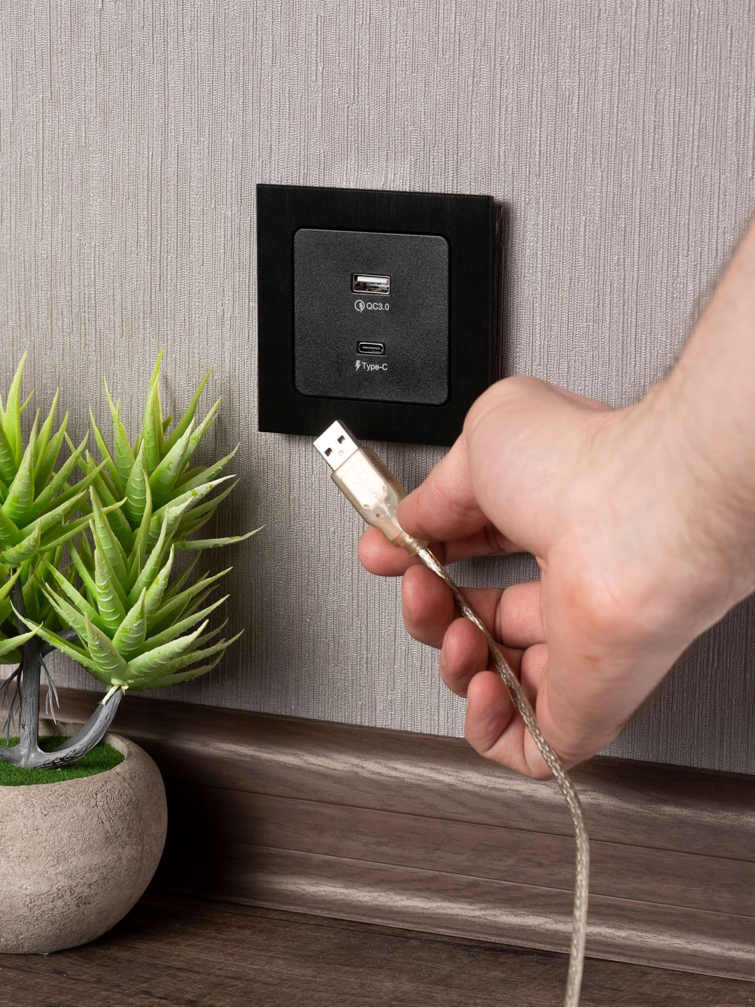 EKF PROxima Стокгольм Черный Розетка с 2USB type A+C — миниатюра 8