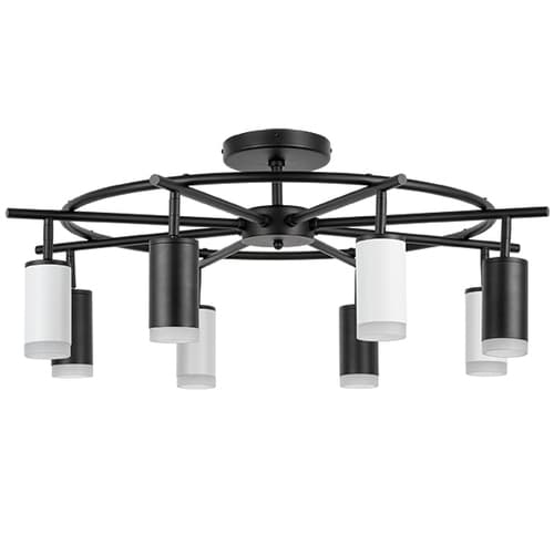 Lightstar LR7183743640 Люстра RULLO 8х50W GU10 ЧЕРНЫЙ/БЕЛЫЙ (571718+214437-4+214436-4+202430-8), шт