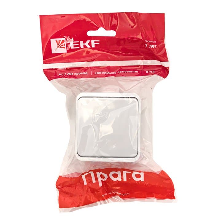 EKF PROxima Прага Выключатель 1-клавишный 10А IP44 белый — миниатюра 6