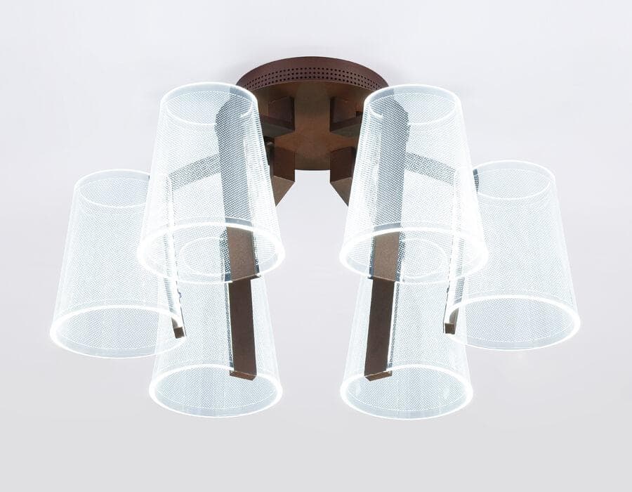 Ambrella Потолочная светодиодная люстра с пультом AK4033/6 CF кофе 96W D600*290 (ПДУ РАДИО 2.4) — миниатюра 4