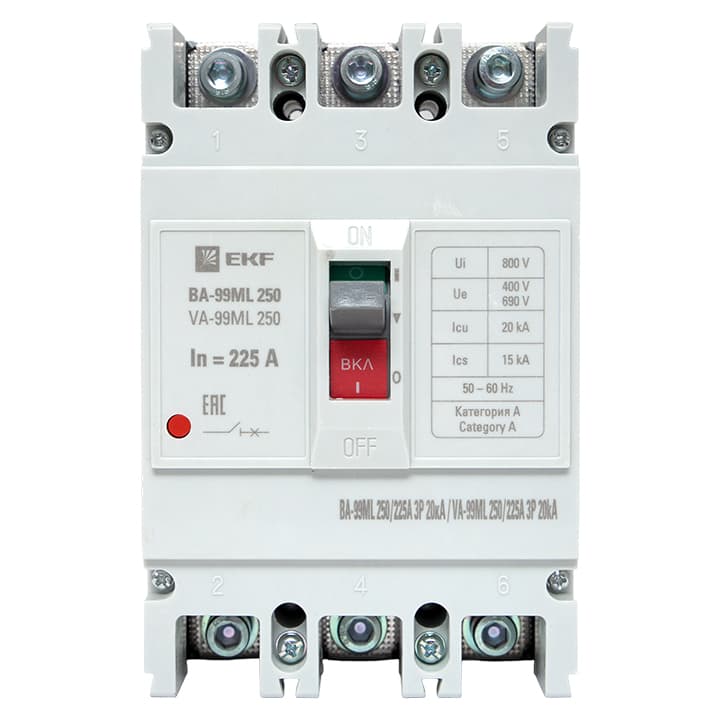 EKF Автоматический выключатель ВА-99МL 250/225А 3P 20кА Basic — миниатюра 3
