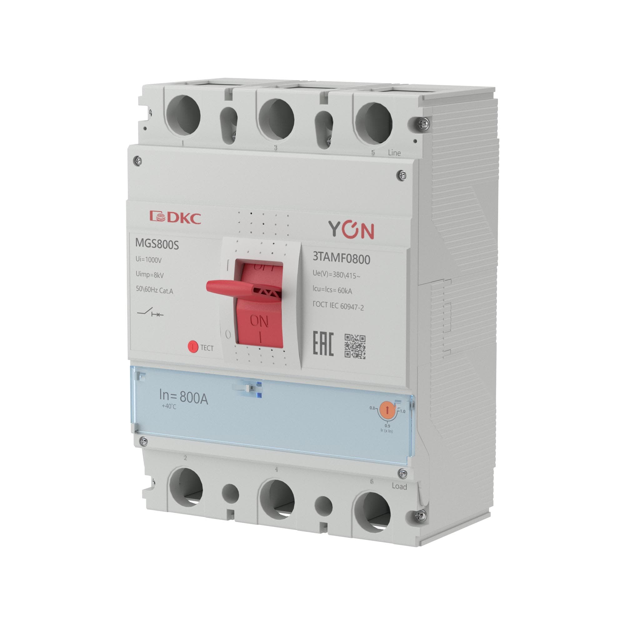 DKC Авт. выкл. YON MGS800 3P 640-800A 60kA — миниатюра 1