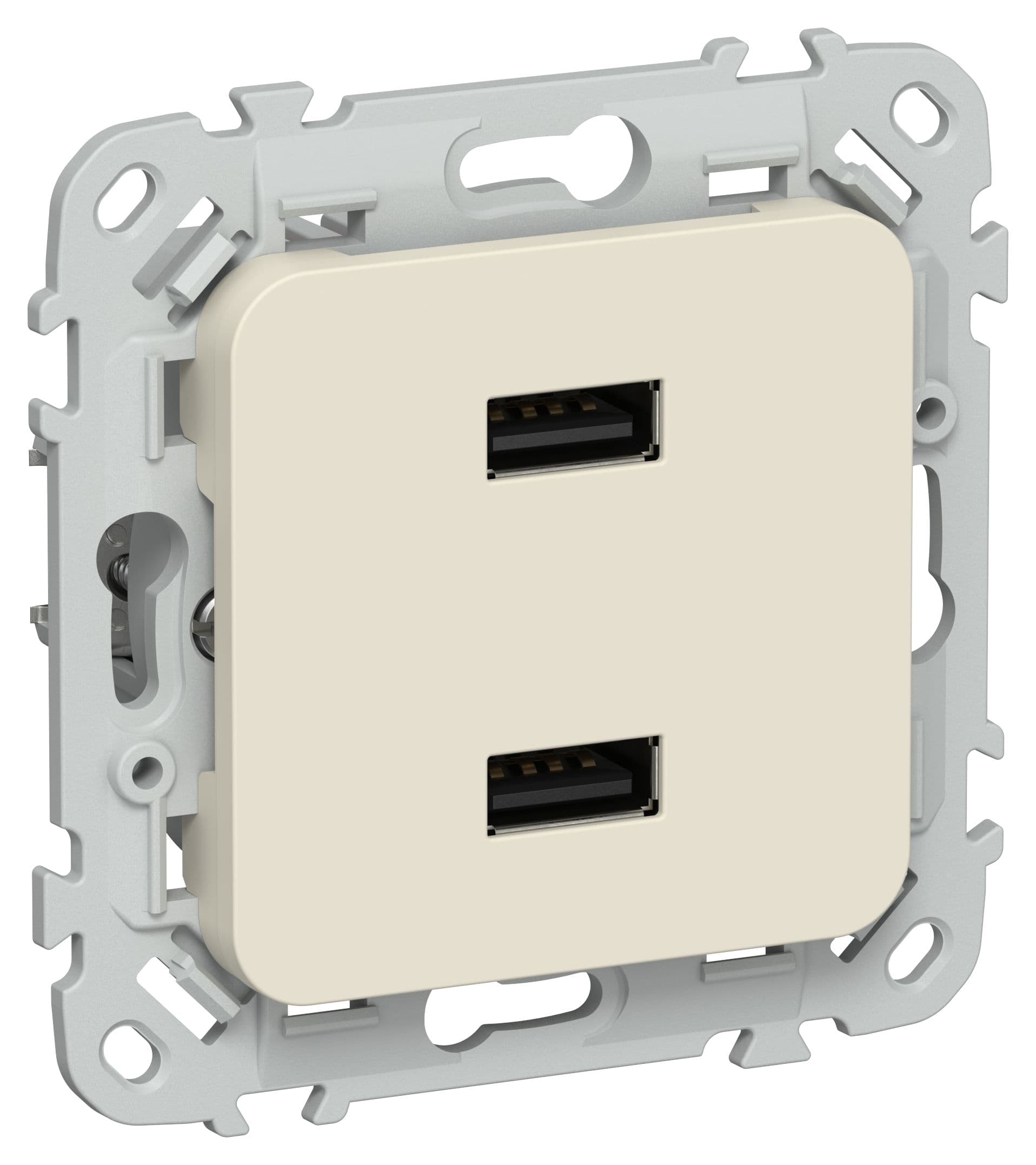 IEK FLITE Сливочный Розетка USB A+A 31А