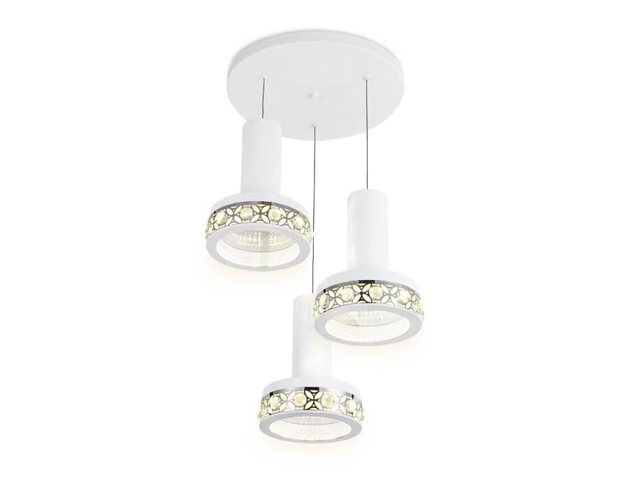 Ambrella Подвесной светодиодный светильник FA9492/3 WH/CH белый/хром 54W 4200K D460*790 (без ПДУ) — миниатюра 2