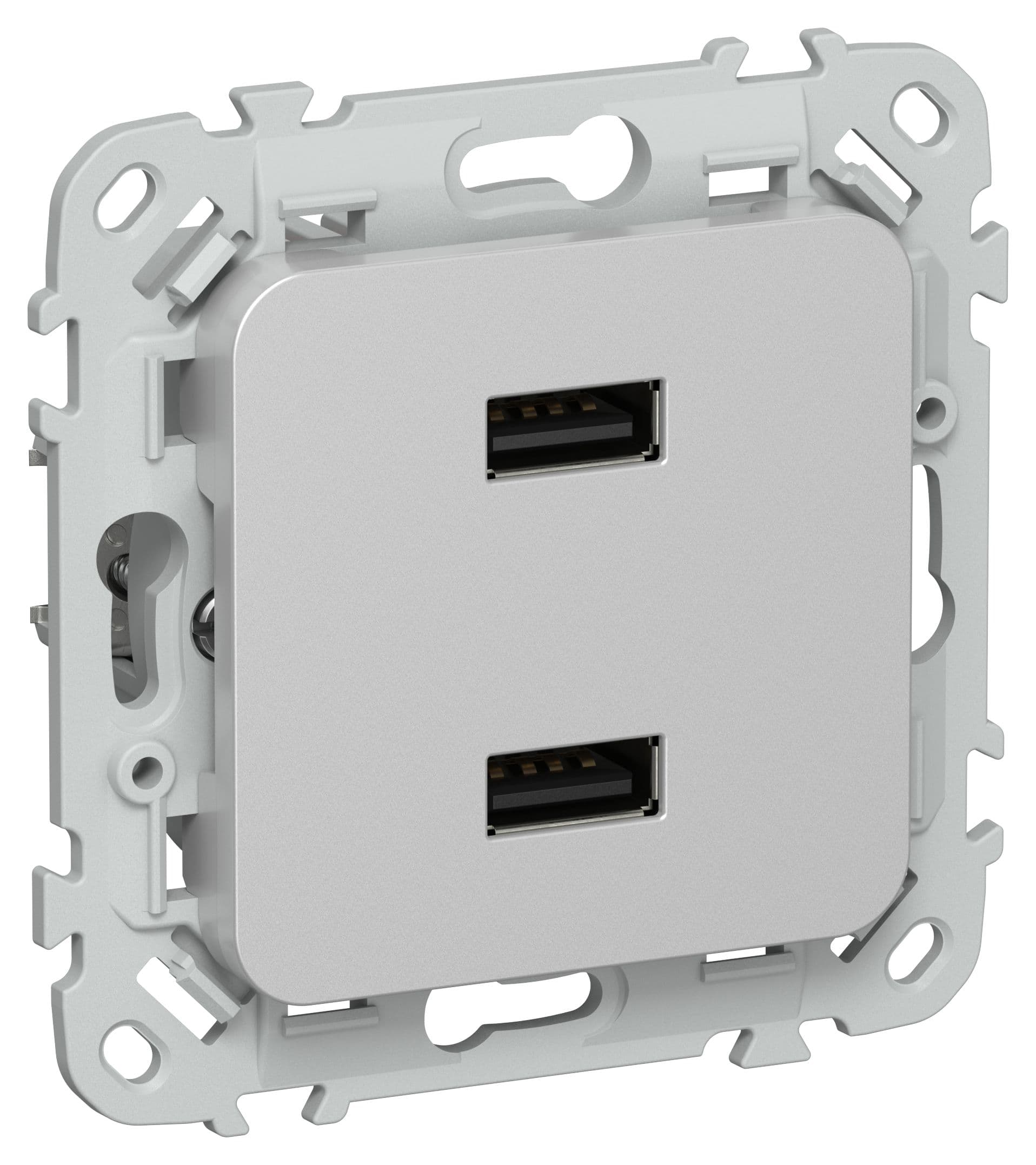 IEK FLITE Алюминий Розетка USB A+A 31А
