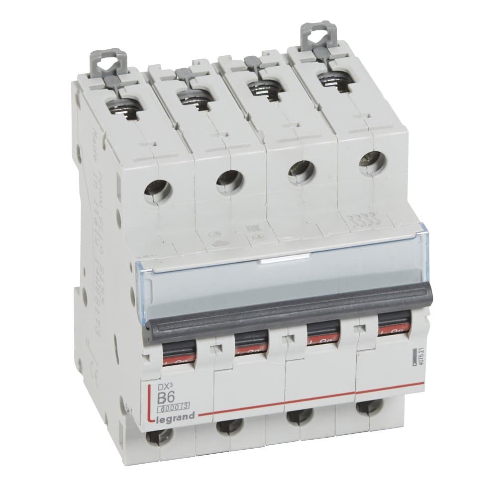 Legrand DX3 6000 Автоматический выключатель 10кА 4P 400В 6А 4 мод (B) 407621 — миниатюра 1