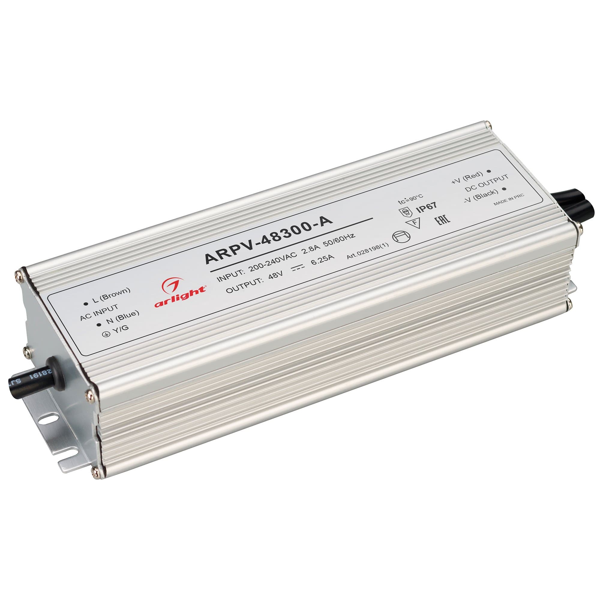 Arlight Блок питания ARPV-48300-A (48V, 6.25A, 300W) (IP67 Металл, 3 года) 028198(1) — миниатюра 1