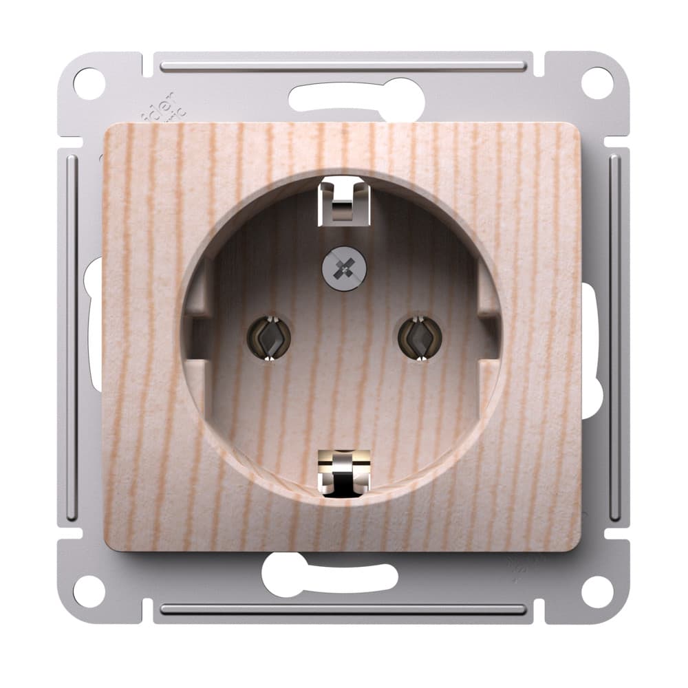 Systeme Electric Glossa Сосна Розетка с заземлением, 16А, механизм