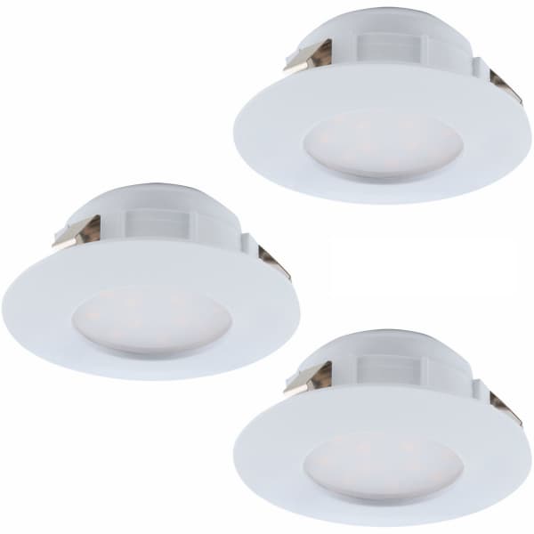 Eglo 95821 Комплект светодиод. встраив. светильников PINEDA, 3х6W(LED), ?78, IP44, пластик, белый — миниатюра 1