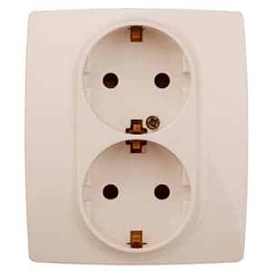 ЭРА 12-2104-02 Розетка 2X2P+E Schuko со шторками, 16A-250В, IP20, 12, Слоновая кость
