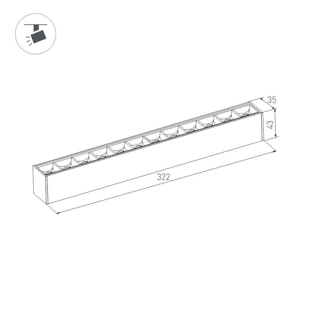 Arlight Светильник MAG-LASER-45-L320-12W Warm3000 (BK, 15 deg, 24V) (IP20 Металл, 3 года) 026937 — миниатюра 3