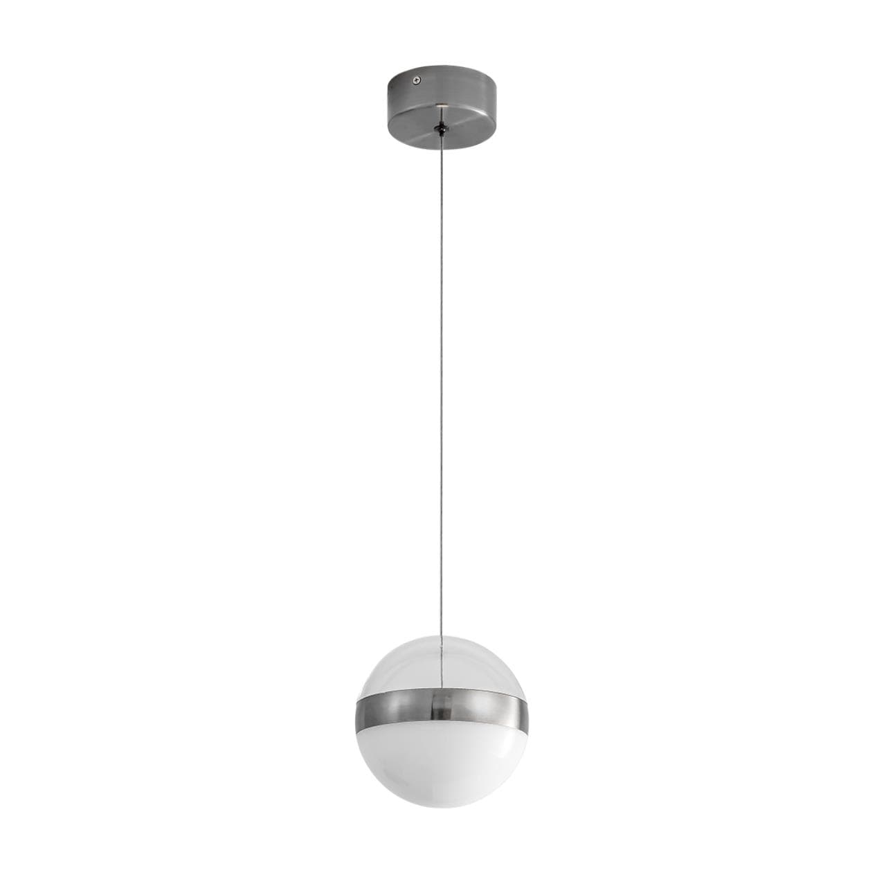 Odeon Light 5037/12L L-VISION ODL24 никель/прозрачн/молочный/металл/акрил Подвес LED 12W 4000K 600лм RONI